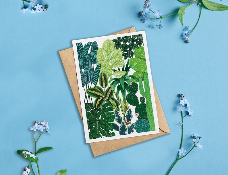Tropical Plants Greeting Card