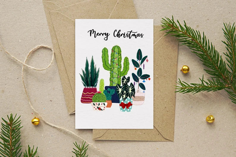 Merry Christmas House Plant Card