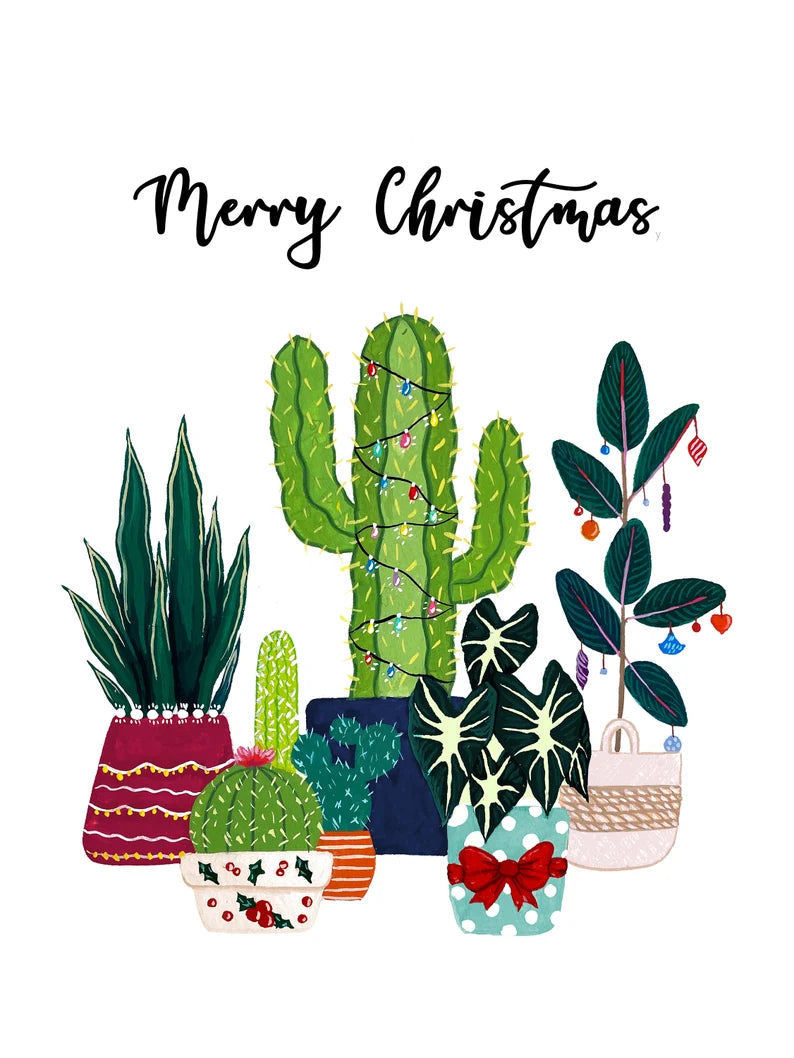 Merry Christmas House Plant Card