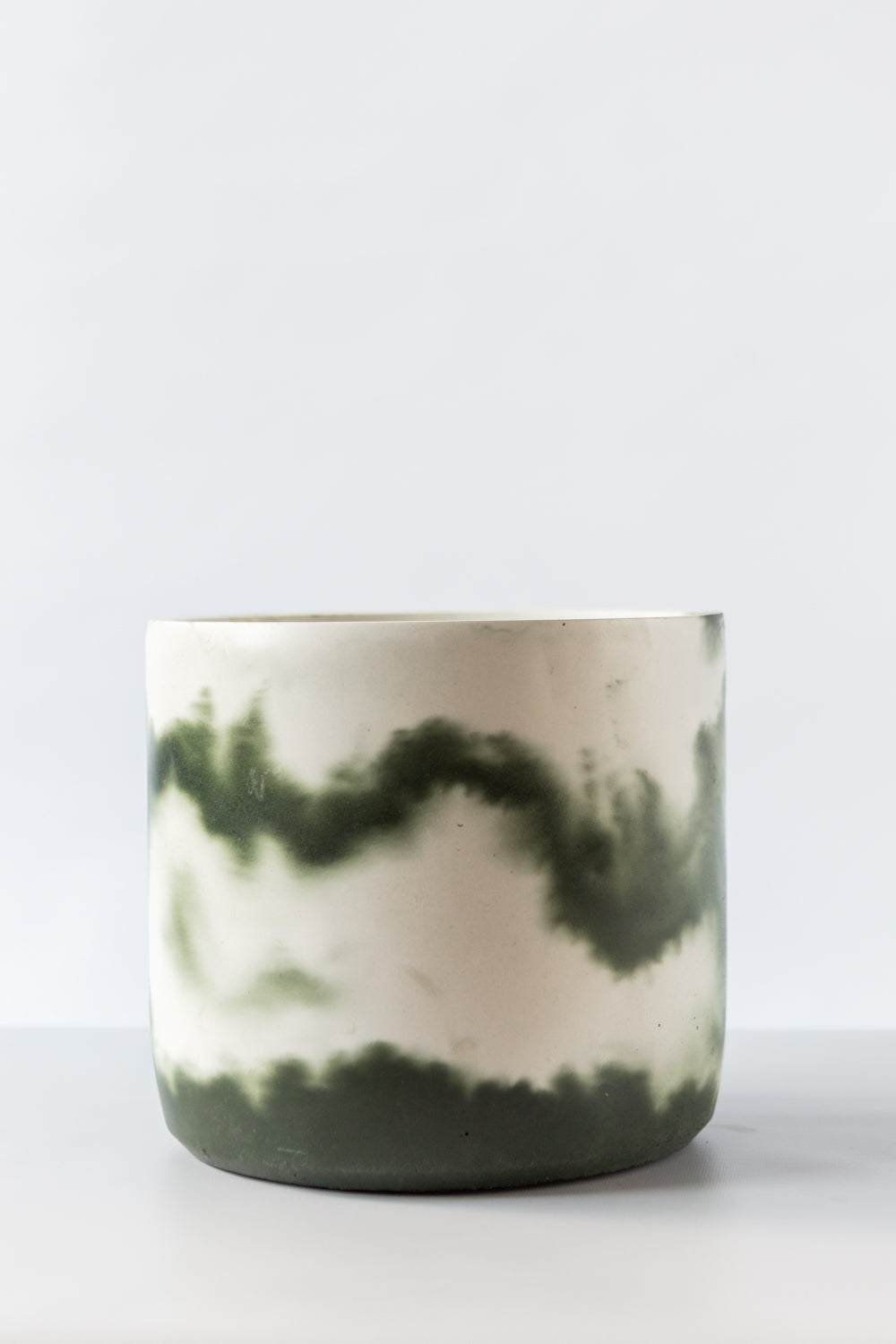 Muddy Green Plant Pots in sizes from small to extra last hand-cast by Concrete Jungle